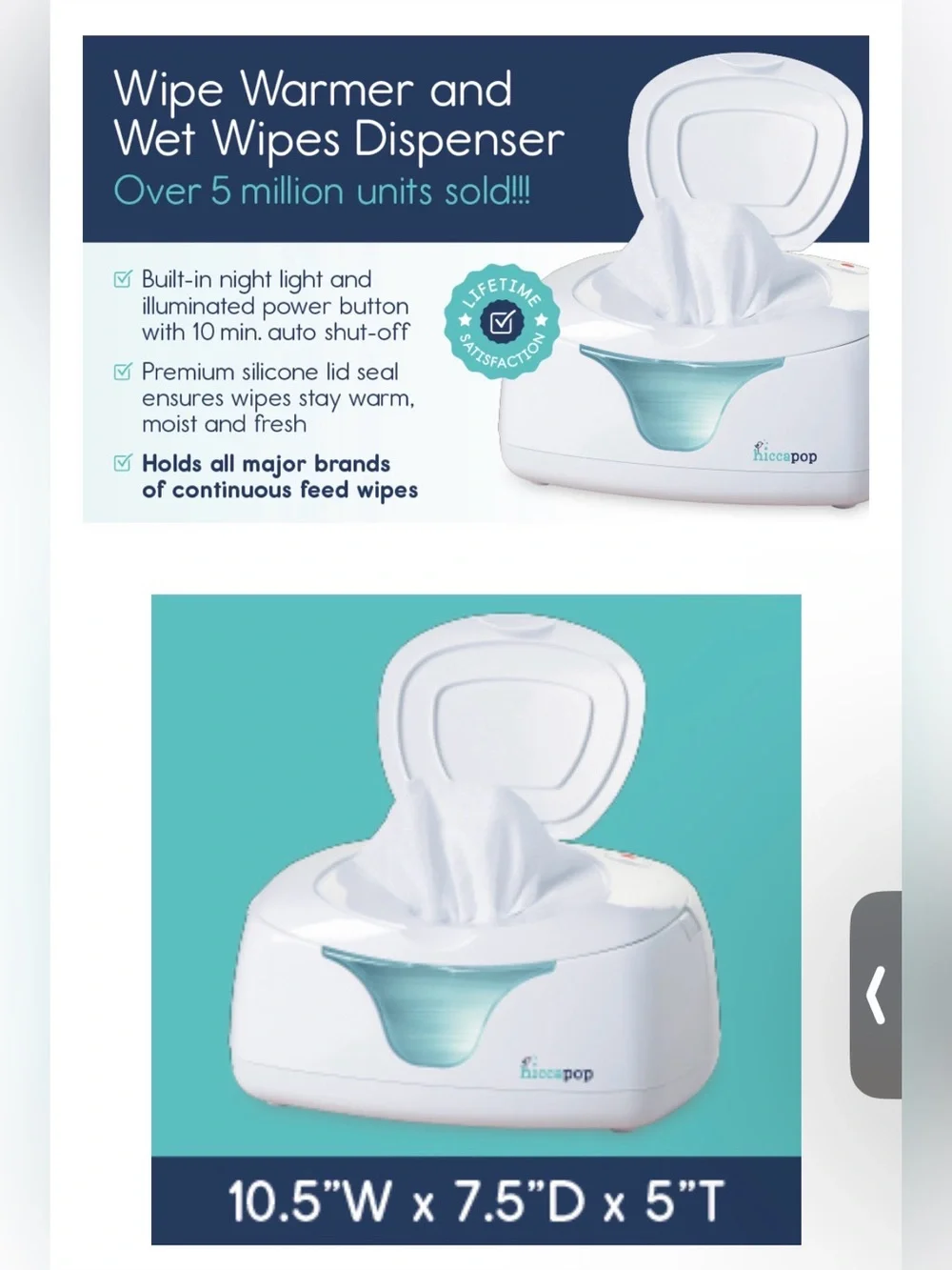 Hiccapop Baby Wipe Warmer Dispenser
